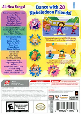 Nickelodeon Dance 2 box cover back